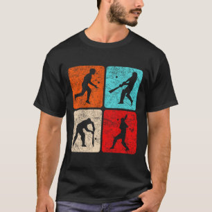 Silhouette-Cricketspieler T Wicket Stumps Ils Tti T-Shirt