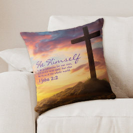 Silhouette Cross Scripture Verse Kissen
