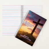 Silhouette Cross Scripture Verse Personalisiert Notizblock (Innen)