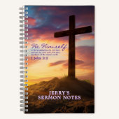 Silhouette Cross Scripture Verse Personalisiert Notizblock (Vorderseite)