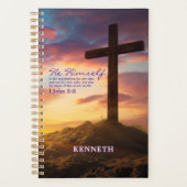 Silhouette Cross Scripture Verse Personalisiert Planer (Vorderseite)