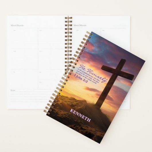 Silhouette Cross Scripture Verse Personalisiert Planer (Anzeige)