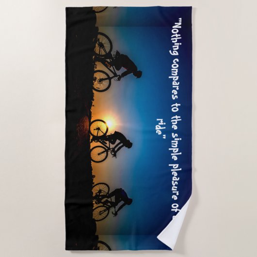 Silhouette Cyclist Strandtuch (Vorderseite)