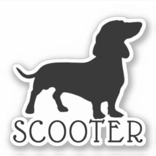 Silhouette Dachshund-Hund Haustier Name Aufkleber