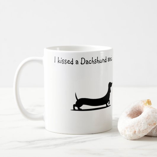 Silhouette-Dackel-Kaffeetasse  Kaffeetasse (Mit Donut)
