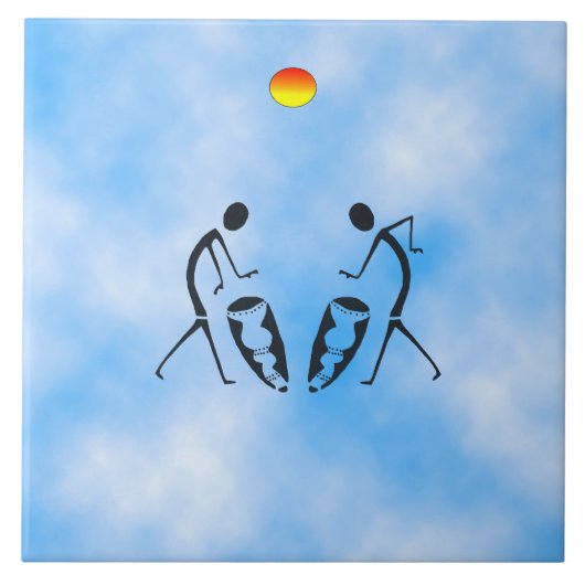 Silhouette Dancers Celebration Fliese (Vorderseite)