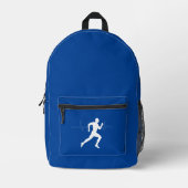 Silhouette Deep Blue Running Runners Bedruckter Rucksack (Vorderseite)