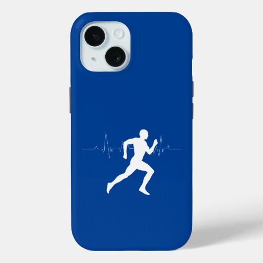 Silhouette Deep Blue Running Runners Case-Mate iPhone Hülle (Rückseite)