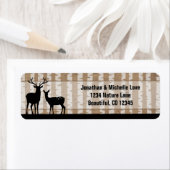 Silhouette Deer and Aspen Trees Address (Insitu)