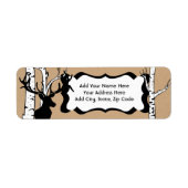 Silhouette Deer Birch Forest Address Labels (Vorne)