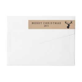 Silhouette Deer Christmas Wraparound Address Label