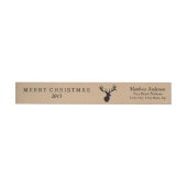Silhouette Deer Christmas Wraparound Address Label (Person)