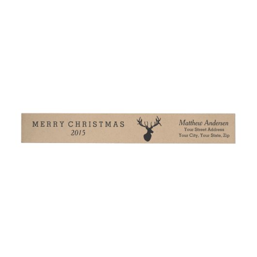 Silhouette Deer Christmas Wraparound Address Label (Person)