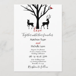 Silhouette Deer Couple Winter Liebe Hochzeit Einladung