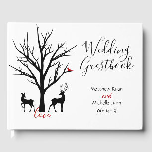 Silhouette Deer Couple Winter Liebe Hochzeit Gästebuch