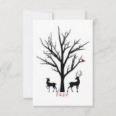 Silhouette Deer Couple Winter Liebe Hochzeit RSVP Karte (Rückseite)
