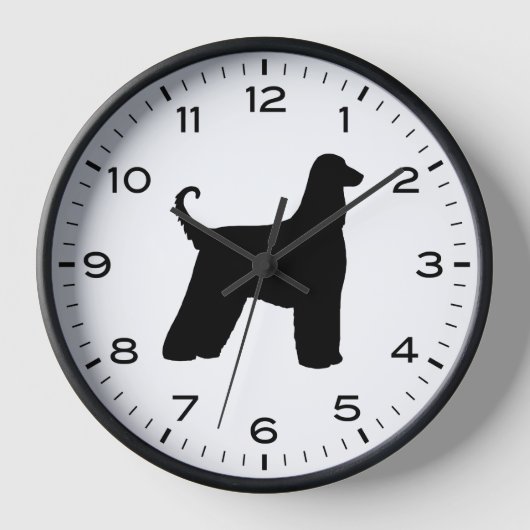 Silhouette der afghanischen Hunde Uhr (Vorderseite)