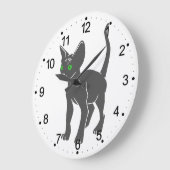 Silhouette der ägyptischen Katze - Wählen Sie die Große Wanduhr (Winkel)