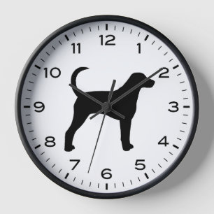 Silhouette der amerikanischen Foxhound-Hunderezuch Uhr