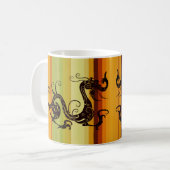 Silhouette der asiatischen Stammesdrachen Kaffeetasse (Vorderseite Links)