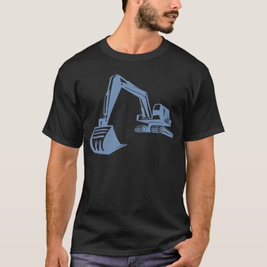 Silhouette der Bagger, präzise Bauweise für Schwer T-Shirt (Vorderseite)