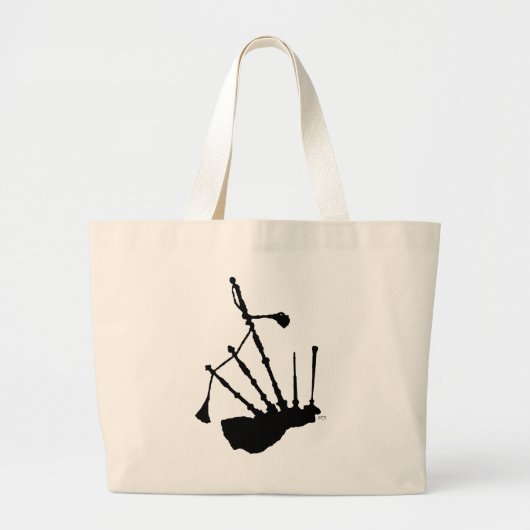Silhouette der Bagpipe Jumbo Stoffbeutel (Vorne)