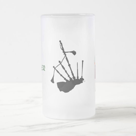 Silhouette der Bagpipe Mattglas Bierglas (Mittel)