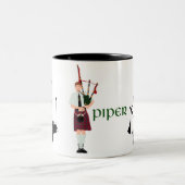 Silhouette der Bagpipe Zweifarbige Tasse (Mittel)