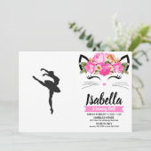 Silhouette der Ballerina Einladung (Stehend Vorderseite)