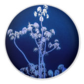 Silhouette der Bäume in der Keramik Royal Blues Pu Keramikknauf (Vorderseite)