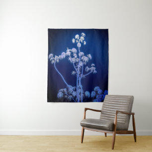 Silhouette der Bäume in der Royal Blues Tapestry Wandteppich