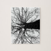 Silhouette der Bäume in Schwarz und Weiß Puzzle (Vertikal)