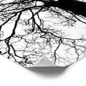Silhouette der Bäume in Schwarz-Weiß-Poster Poster (Ecke)