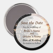 Silhouette der Bäume Save the Date Magnet (Vorderseite/Rückseite)