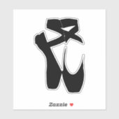 Silhouette der Black Ballet Shoes Aufkleber (Blatt)