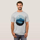 Silhouette der Blauen Berge und Wälder T-Shirt (Vorne ganz)