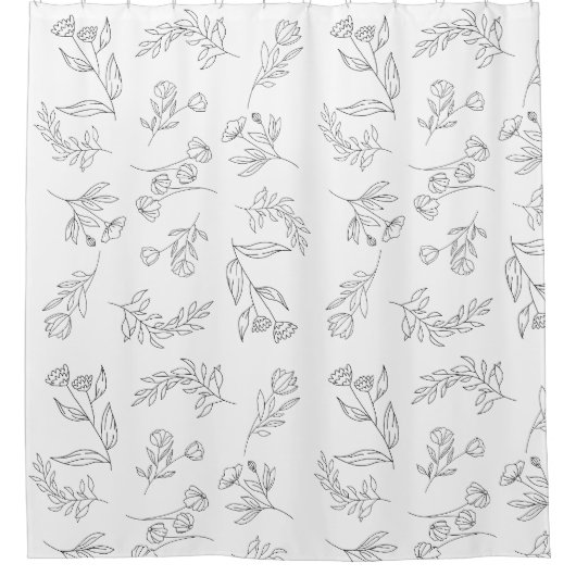 Silhouette der Blume Duschvorhang (Vorderseite)