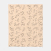 Silhouette der Blume Fleecedecke (Vorderseite)