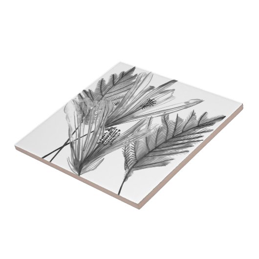 Silhouette der Blume - Grau Fliese (Seite)