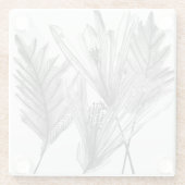 Silhouette der Blume - Grau Glasuntersetzer (Rückseite)