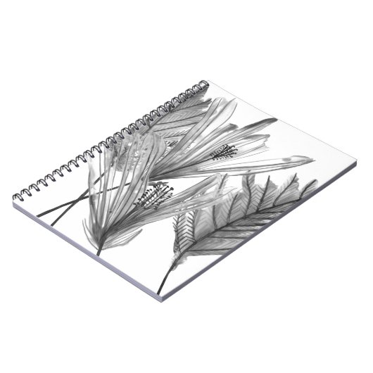 Silhouette der Blume - Grau Notizblock (Linke Seite)