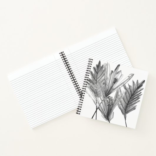 Silhouette der Blume - Grau Notizblock (Innenseite)