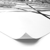 Silhouette der Blume - Grau Poster (Ecke)