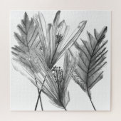 Silhouette der Blume - Grau Puzzle (Horizontal)