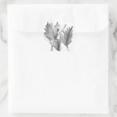 Silhouette der Blume - Grau Quadratischer Aufkleber (Tasche)