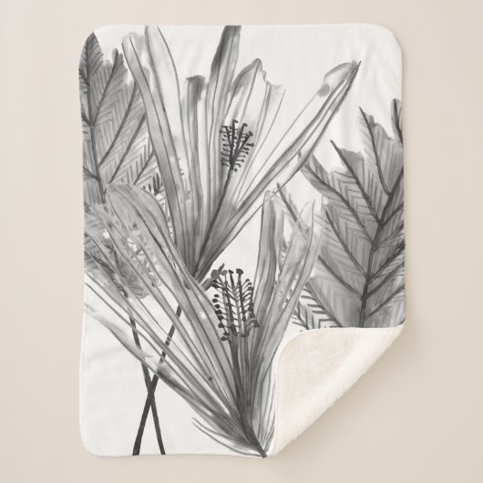 Silhouette der Blume - Grau Sherpadecke (Vorderseite)