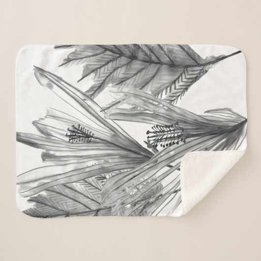 Silhouette der Blume - Grau Sherpadecke (Vorderseite (Horizontal))