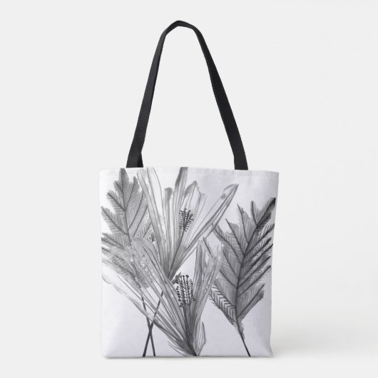 Silhouette der Blume - Grau Tasche (Rückseite)