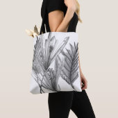 Silhouette der Blume - Grau Tasche (Von Nahem)