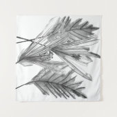 Silhouette der Blume - Grau Wandteppich (Vorderseite (Horizontal))